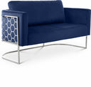 Casa 63.5" Velvet Upholstered Loveseat - Blue