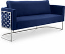 Casa 75.5" Velvet Upholstered Sofa - Blue