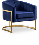 Carter Velvet Upholstered Accent Chair - Blue