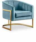 Carter Velvet Upholstered Accent Chair - Aqua