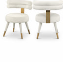 Fitzroy Velvet Upholstered Dining Chair - Cream