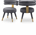 Fitzroy Velvet Upholstered Dining Chair - Grey