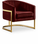 Carter Velvet Upholstered Accent Chair - Burgundy
