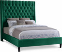 Fritz Velvet Upholstered Bed - Green