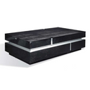 Vdara Modern Black Faux Crocodilian Coffee Table