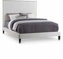 Harlie Velvet Upholstered Bed - Cream