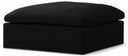 Serene Linen Textured Fabric Upholstered Deluxe Comfort Modular Ottoman - Black