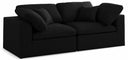 Serene 80" Linen Textured Fabric Upholstered Deluxe Comfort 2pc. Modular Sofa - Black