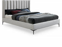 Nadia Velvet Upholstered Bed - Cream