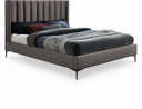 Nadia Velvet Upholstered Bed - Grey
