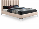 Nadia Velvet Upholstered Bed - Pink
