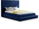 Revel Velvet Upholstered Bed - Blue