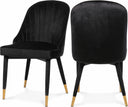 Belle Velvet Upholstered Dining Chair - Black
