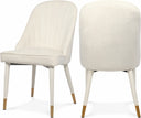 Belle Velvet Upholstered Dining Chair - Cream