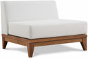 Rio Off White Water Resistant Fabric Upholstered Outdoor Patio Modular Armless Chair - Off White