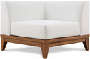 Rio Off White Water Resistant Fabric Upholstered Outdoor Patio Modular Corner Chair - Off White