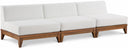Rio 103.5" Off White Water Resistant Fabric Upholstered Outdoor Patio 3pc. Armless Modular Sofa - Off White