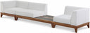Rio 125" Off White Water Resistant Fabric Upholstered Outdoor Patio 3pc. Modular Sofa - Off White