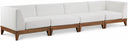 Rio 131" Off White Water Resistant Fabric Upholstered Outdoor Patio 4pc. Modular Sofa - Off White