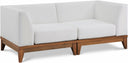 Rio 62" Off White Water Resistant Fabric Upholstered Outdoor Patio 2pc. Modular Loveseat - Off White