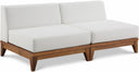 Rio 69" Off White Water Resistant Fabric Upholstered Outdoor Patio 2pc. Armless Modular Loveseat - Off White