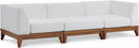 Rio 96.5" Off White Water Resistant Fabric Upholstered Outdoor Patio 3pc. Modular Sofa - Off White