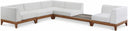Rio 125" Off White Water Resistant Fabric Upholstered Outdoor Patio 5pc. Modular Sectional - Off White