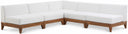 Rio 100" Off White Water Resistant Fabric Upholstered Outdoor Patio 5pc. Modular Sectional - Off White