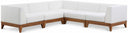 Rio 96.5" Off White Water Resistant Fabric Upholstered Outdoor Patio 5pc. Modular Sectional - Off White