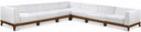 Rio 131" Off White Water Resistant Fabric Upholstered Outdoor Patio 7pc. Modular Sectional - Off White