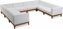 Rio 131" Off White Water Resistant Fabric Upholstered Outdoor Patio 8pc. Modular Sectional - Off White