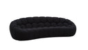 Yolonda - Modern Curved Black Fabric Sofa Set