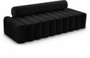 Melody 83.5" Velvet Upholstered Sofa - Black