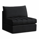 Jacob Velvet Upholstered Armless Modular Chair - Black