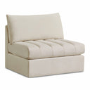 Jacob Velvet Upholstered Armless Modular Chair - Cream
