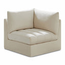 Jacob Velvet Upholstered Corner Modular Chair - Cream