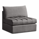 Jacob Velvet Upholstered Armless Modular Chair - Grey