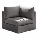 Jacob Velvet Upholstered Corner Modular Chair - Grey