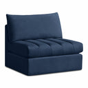 Jacob Velvet Upholstered Armless Modular Chair - Blue