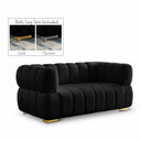 Gwen 68" Velvet Upholstered Loveseat - Black
