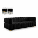 Gwen 91" Velvet Upholstered Sofa - Black
