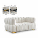 Gwen 68" Velvet Upholstered Loveseat - Cream