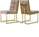 Pierre Velvet Upholstered Dining Chair - Beige