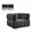 Gwen Velvet Upholstered Chair - Grey