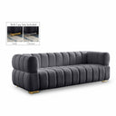 Gwen 91" Velvet Upholstered Sofa - Grey