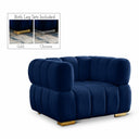 Gwen Velvet Upholstered Chair - Blue