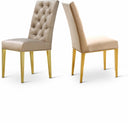 Capri Velvet Upholstered Dining Chair - Beige