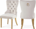 Carmen Velvet Upholstered Dining Chair - Cream