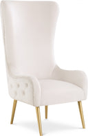 Alexander Velvet Upholstered Accent Chair - Cream