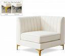 Alina Velvet Upholstered Modular Corner Chair - Cream